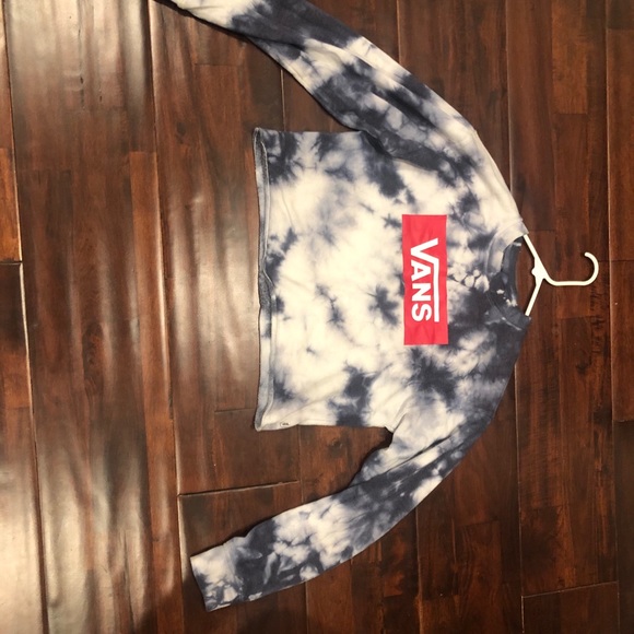 Vans Blue Tie Dye Crewneck Cropped Sweatshirt - Picture 2 of 4